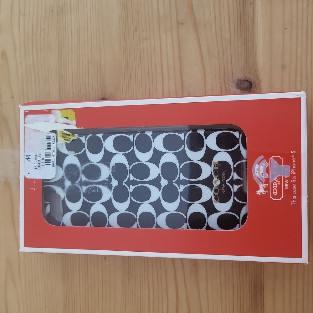 Vintage Coach Black & White Signature iPhone 5 Phone Case NWT NIB